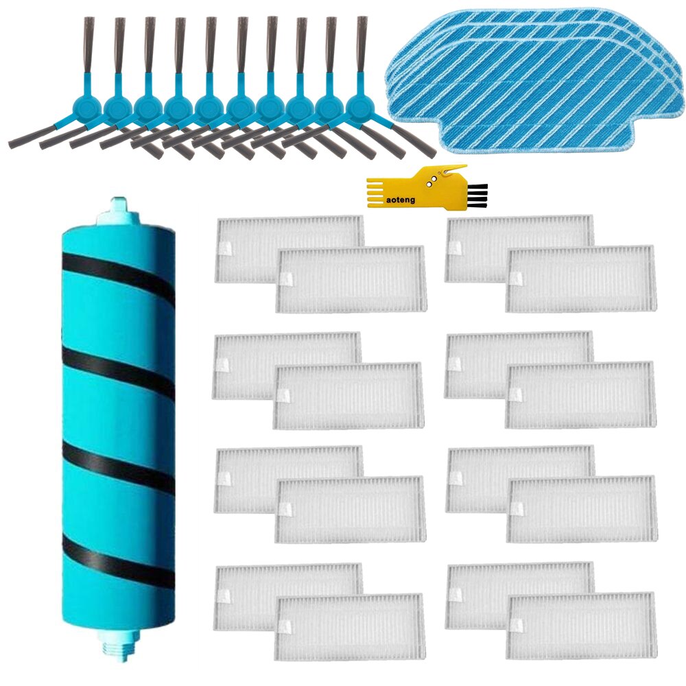 Filtro HEPA para Cecotec Conga 5090 6090 7090 Robot aspirador, cepillo de rodillo, cepillos laterales, piezas de repuesto para mopa: 03