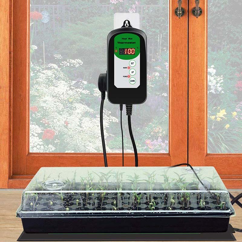 Wall Mounted Digital Plant Heat Mat Thermostat Pet Pad Heating Plant Germination Heating Temperature Controller 230V EU/UK Plug