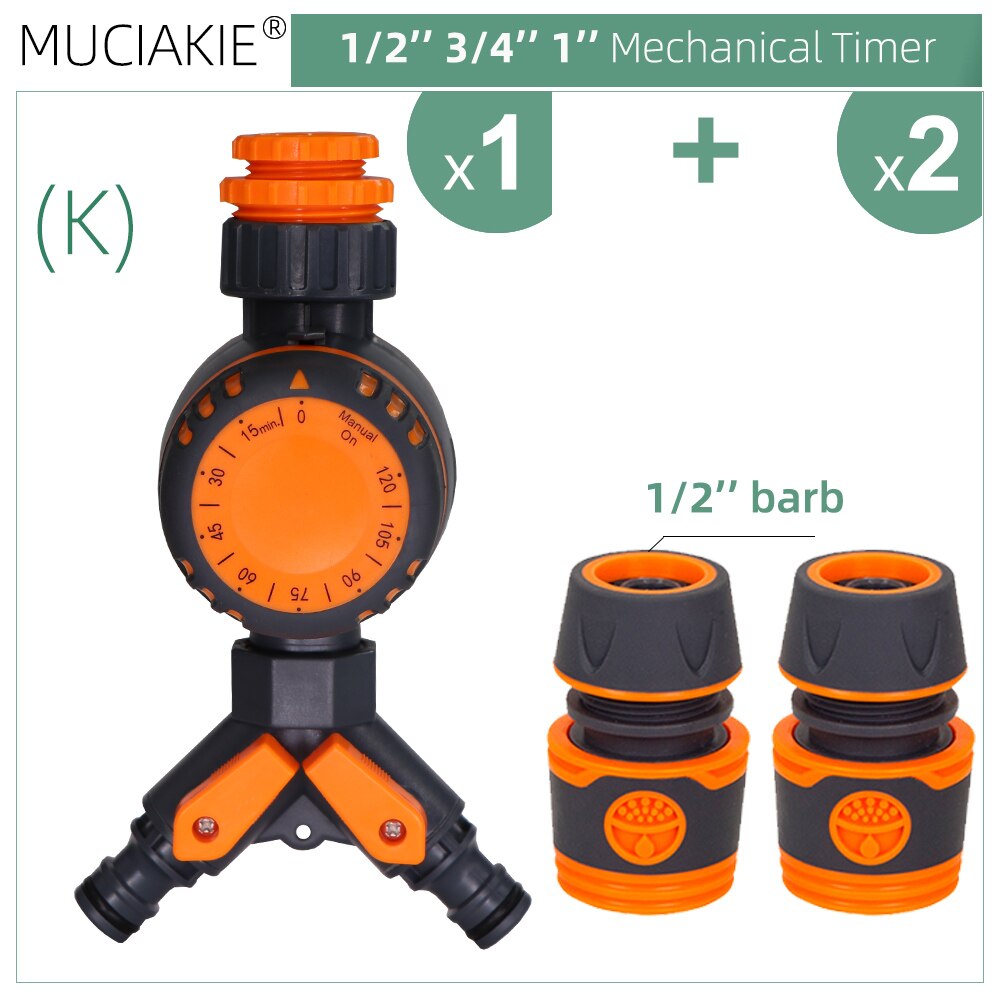 Garden Watering Timer 3 Way Dual Control 120 Minutes Automatic Irrigation Controller Smart Mechanical Plants Sprinkling System: K