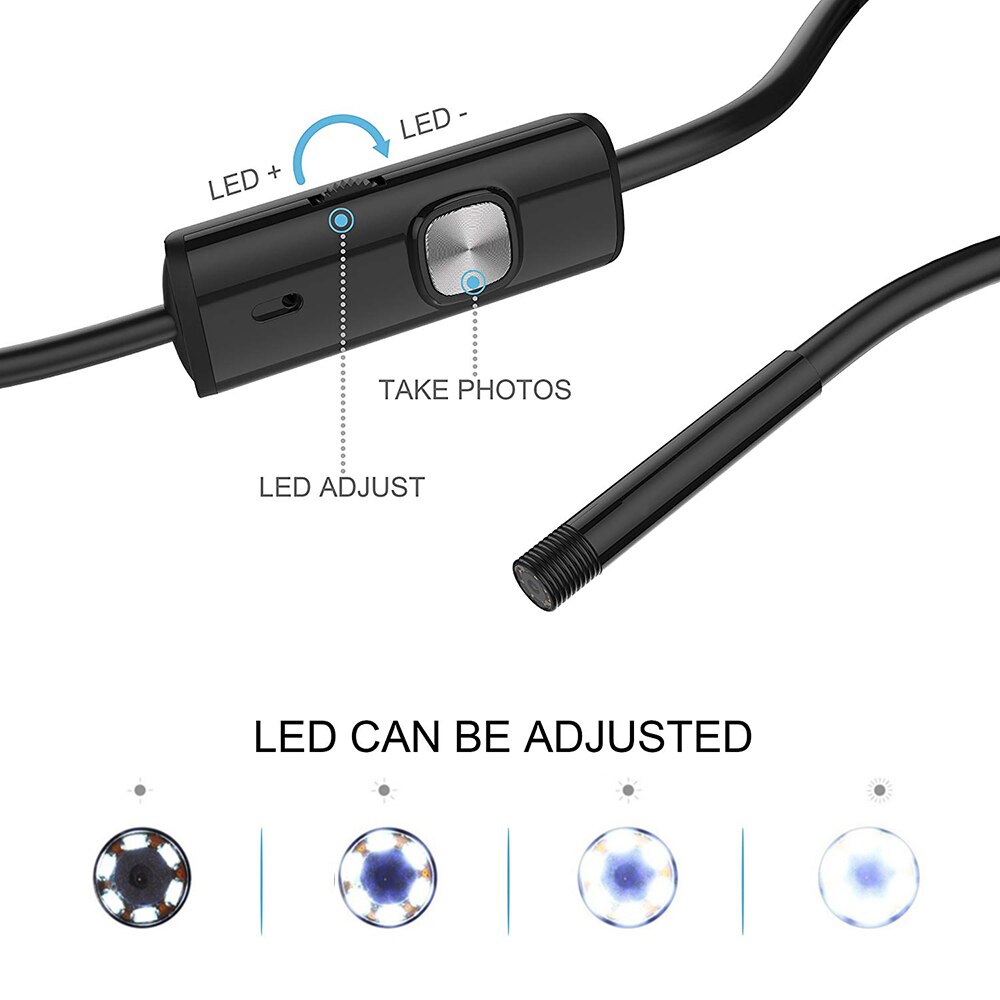 Endoscope 7mm Mini Android Endoscope With 6 LED 1M Soft Cable Waterproof Inspection for Only Andoird PC USB Borescope endoscopio