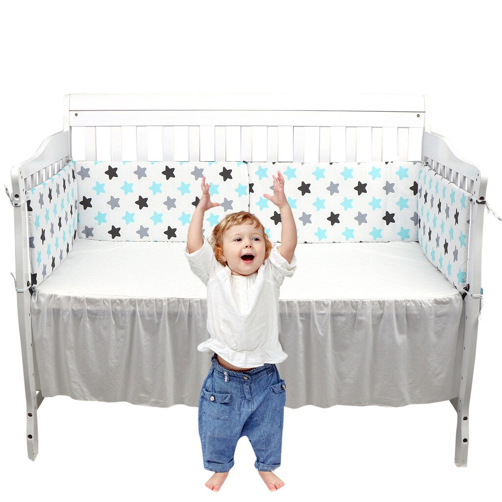 Baby Nursery Sterren Leuke Print Baby Bed Bumper Wieg Rond Kussen Cot Protector Kussens Pasgeborenen Super Veilig Room Decor