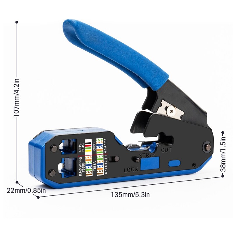 Rj45 ferramenta rede crimper cabo descascamento alicate stripper para rj45 cat6 cat5e cat5 rj11 rj12 conector