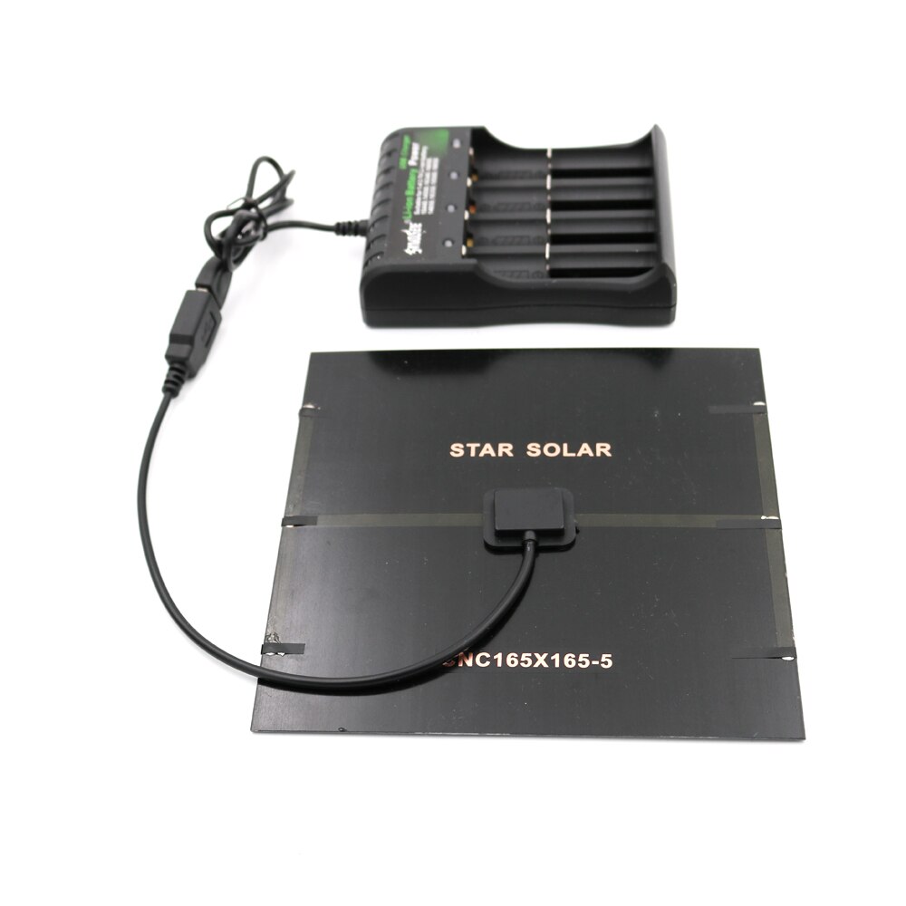 Solar Panel Universal 3.7V Battery Charger DC 5V 10440 18650 14500 26650 16650 Rechargeable Battery Charger Adapter USB Plug