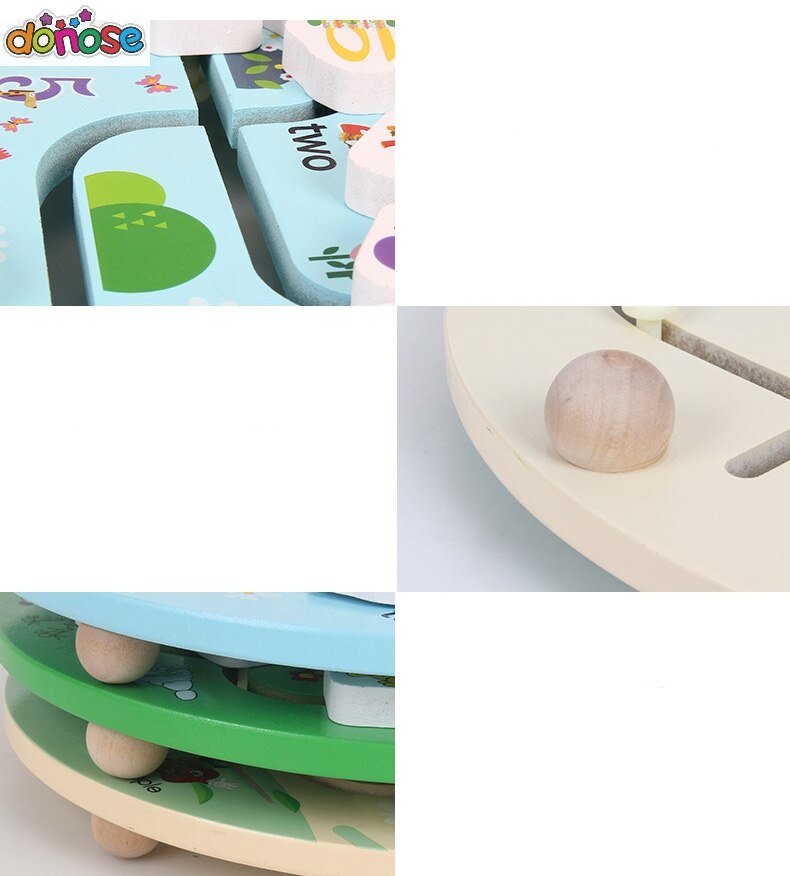 Educatief Vroeg Leren Glijbaan Puzzel Kids Houten Speelgoed voor Kinderen Labyrinth Puzzel Dier-Body-Match Doolhof Brain Teaser