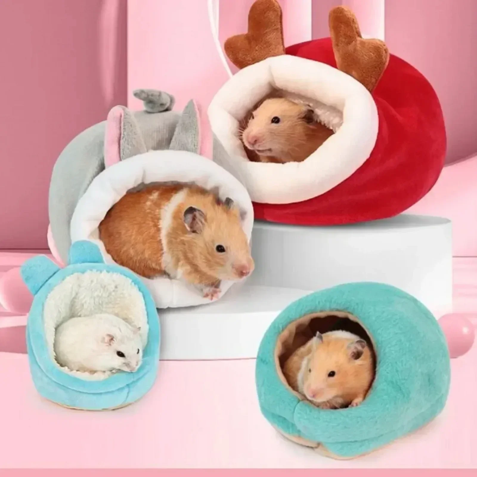 Jaula para hámster, cama suave y cálida, hamaca para ratas, cerdo, ardilla, casa de invierno, nido de terciopelo, cama cálida para dormir, artículos para mascotas pequeñas