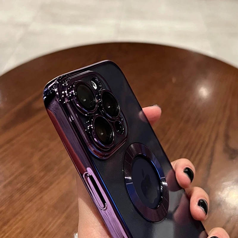 Funda protectora de lente completa chapada de lujo para IPhone, 15, 14, 13, 12, 11 Pro Max, XS Max, X, XR, 8, 7 Plus, SE , cubierta transparente antideslizante