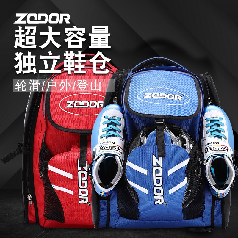 ZODOR-bolsa para patines de velocidad en línea, mochila de nailon para patinaje de 90mm, 100mm, 110mm, 125mm, 4 ruedas, 3 ruedas, zapatos para patines de velocidad