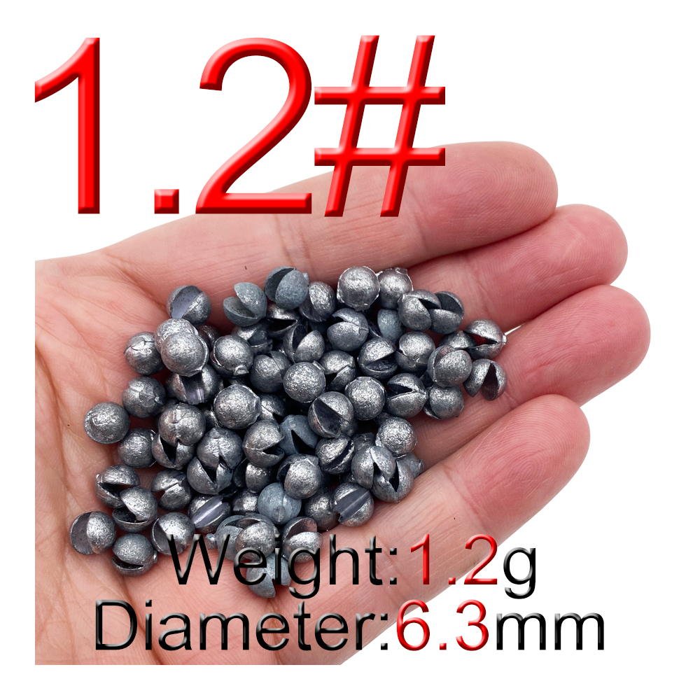 50 Stuks Ronde Shot Extra Gewicht Lijn Zinkers Vissen Lood Val Haak Connector Opening Mond Zinklood: Light Grey