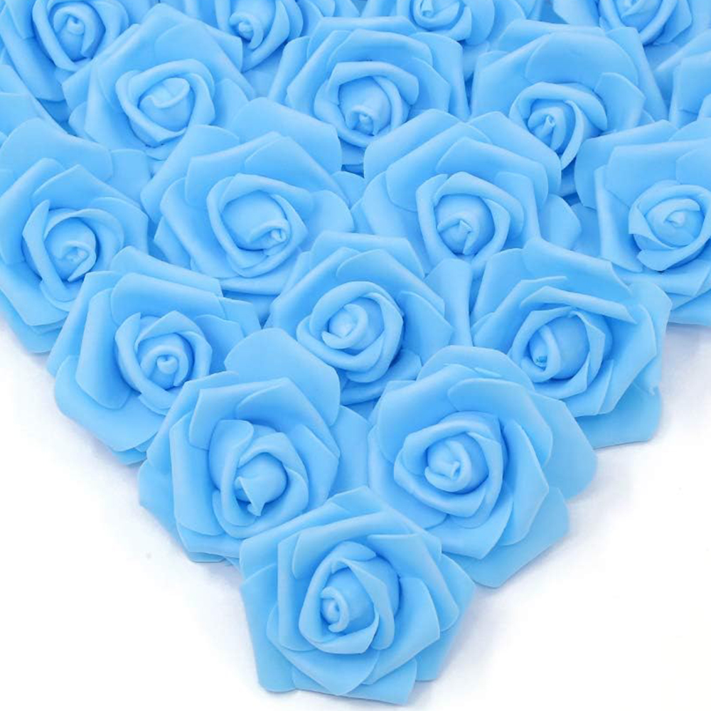 PE-Schaum Rose Hochwertige Blume Weihnachten Hochzeit Brautstrauß Auto Dekor DIY Geschenkbox Kranz Zuhause Outdoor Garten Party: XL / Blau