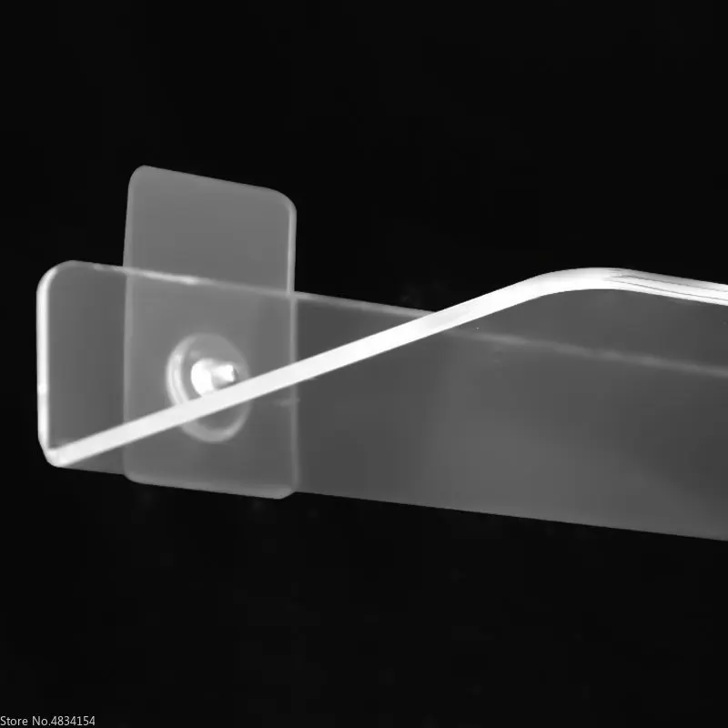 Estante de pared acrílico transparente de 20-50cm, organizador de almacenamiento flotante para baño/cocina, estante montado transparente grueso para decoración