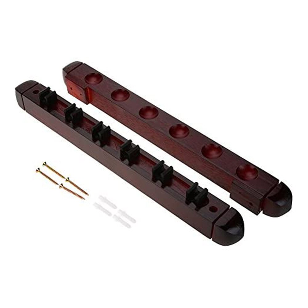 1 Set Biljart Hout Rack Wall Mounted Opknoping 6 Keu Voor Snooker Cue Ruimtebesparend Houder Snooker Accessoires