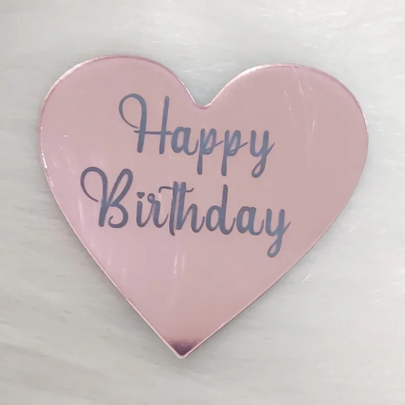 10 stk. tillykke med fødselsdagen cupcake toppers guld akryl cirkel dessert kage gør-det-selv dekorationer indsæt kort børnefødselsdagsfest dekoration: Mørkegrå