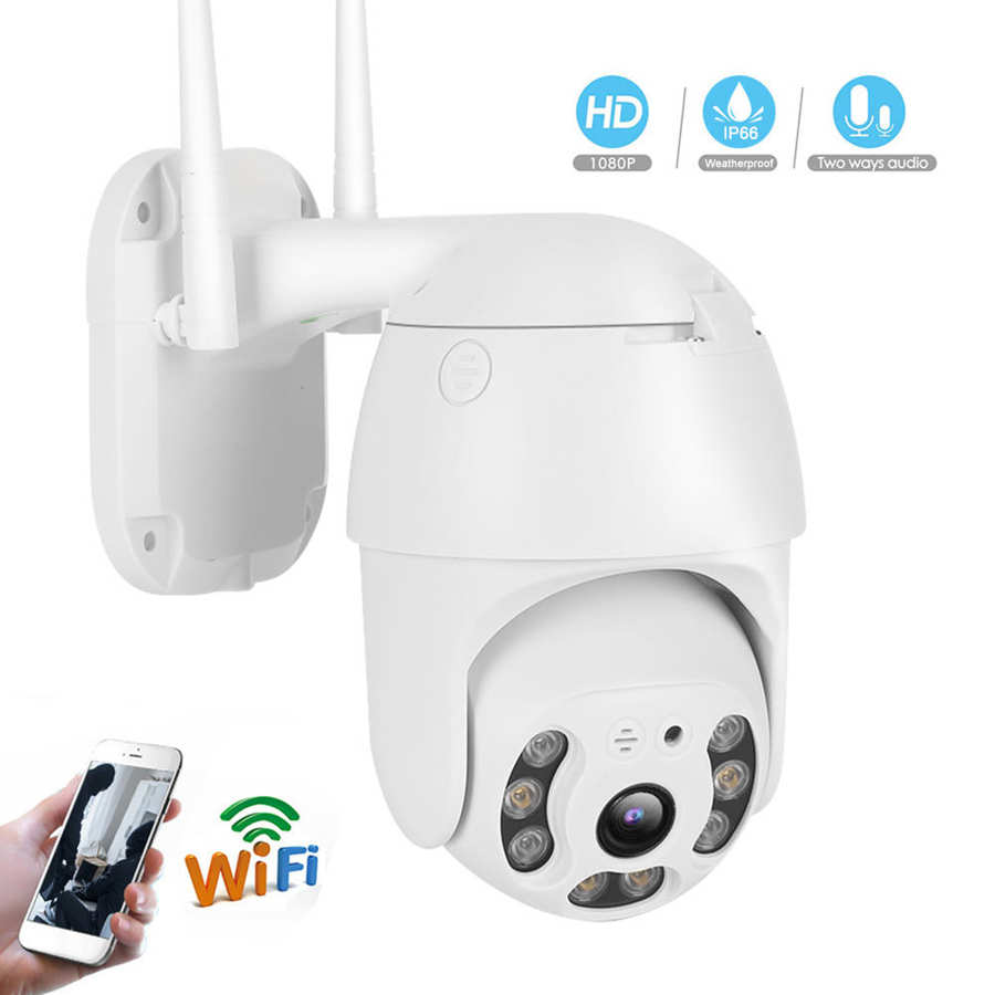 Outdoor Waterproof Cam 2.5in Wifi 1080P Dual Light Sources Cam IP66 PTZ Dome Security Camera for Android/IOS 110-240V