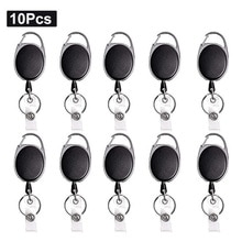 Riem Touw Kantoor Lanyard Clip Sleutelhanger Naamplaatje Houder Sleutelhanger Id Card Key Ring Cord Reel Intrekken Pull Sleutelhanger terugslag Badge: 10Pcs