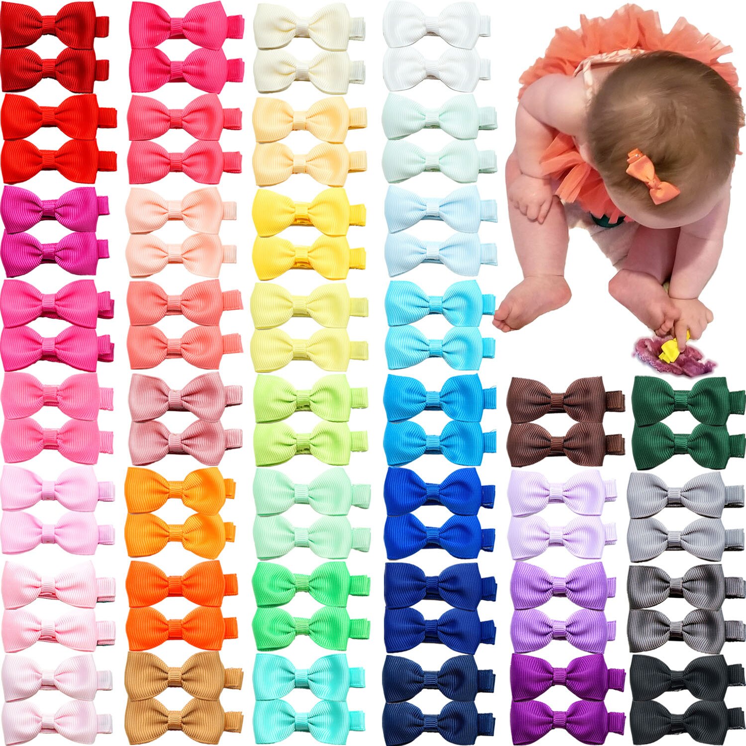 Mini Fliege Haar Clip Kleine Süße Solide Ribbow Bogen Sicherheit Haar Clips freundlicher Haarnadeln Haar Zubehör Haar Stifte für Mädchen