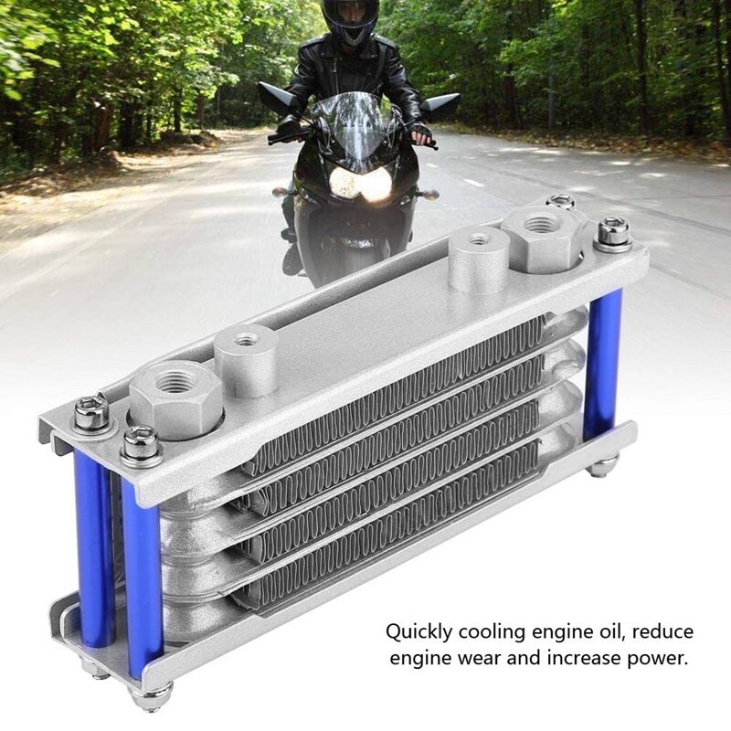 Enfriador de aceite de motor para motocicleta, radiador de refrigeración de aluminio de 65Ml para Suzuki 125CC, 150CC, 200CC, con accesorios de montaje