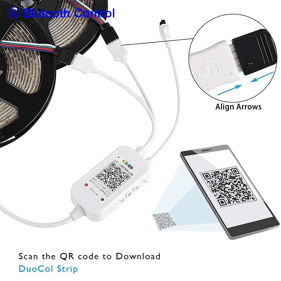 RGB Controler For 12V RGB Led Strip Light 4 Pins Infrared or Bluetooth or WiFi Tuya Controller With 24 Key 44Keys Remote Control