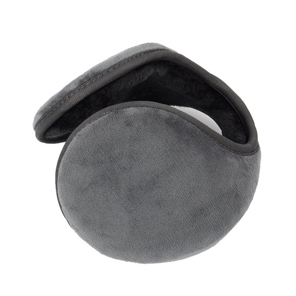 Winter Earmuffs Warm Wool Knitted Ear Warmer Foldable Faux Cashmere Ear Muff Ear Cover Bag Back Wear Earflap for Men Women: Gray