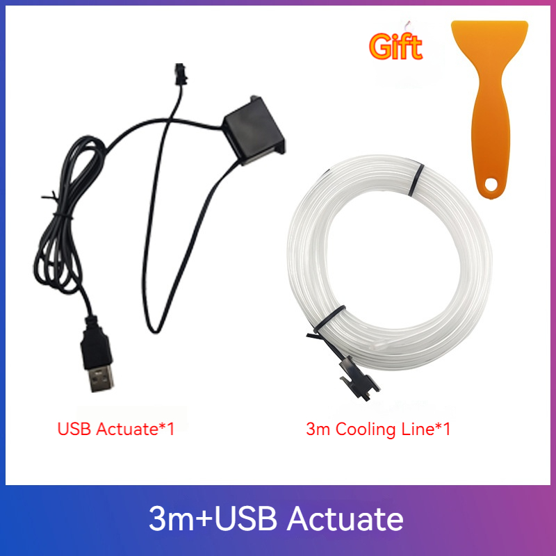 Luz LED de Color para Interior de coche, luz de ambiente frío, 3M, salpicadero, decorativo, neón, ambiental, piezas de automóviles: Color blanco cálido