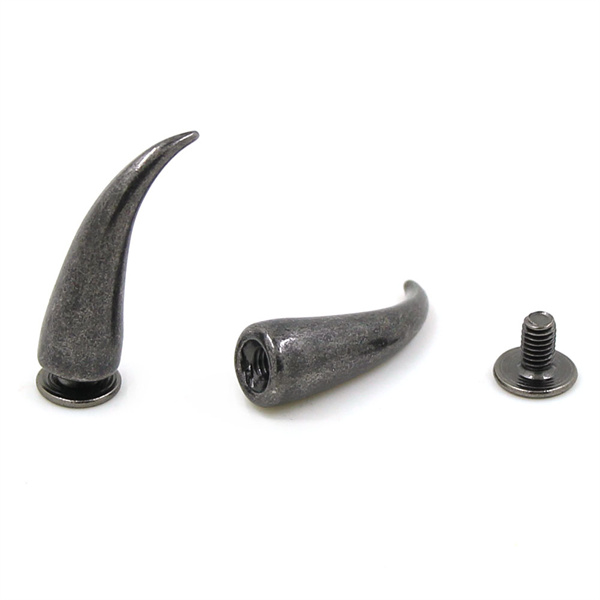 Clous et pointes métalliques 7x22MM, pour vêtements Punk, accessoires de vêtement, bricolage, 10 pièces, or argent noir Bronze: Black