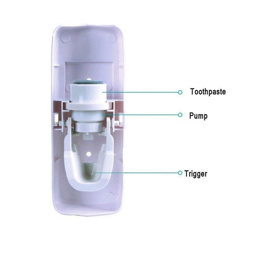 Automatisk tandkräm tandkrämshållare tandborstdispenser + 5 tandborsthållare set väggfäste stativhållare