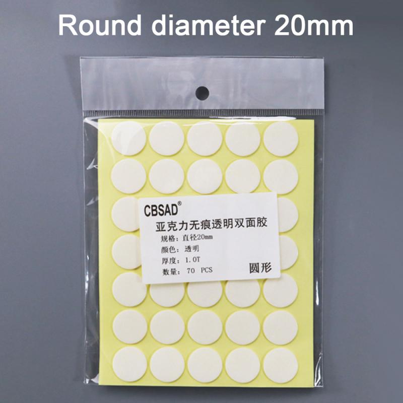 seamless acrylic transparent double-sided tape super sticky strong round five-pointed star square waterproof film: 70pcs round tapes