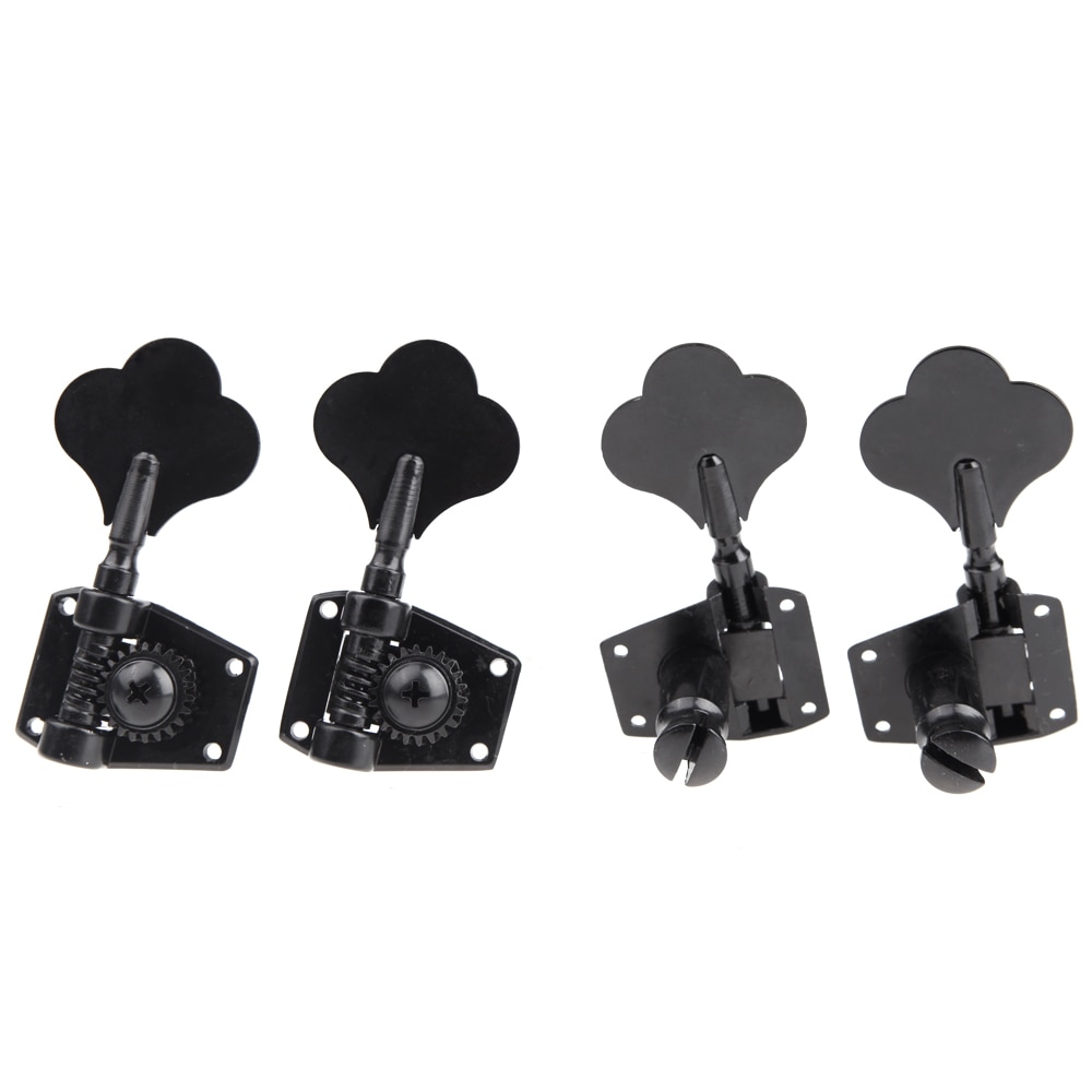 4R Black Electric Bass Tuners Machine Heads Tuning Pegs Keys Set