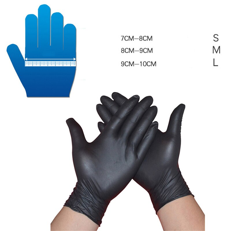 10/50 pièces L M S gants de tatouage gants en Latex jetables noir Permanent