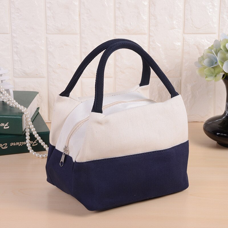 Casual Women's Bag Canvas Handtas Leuke Bento Box Tas Contrast Kleur Lunchbox Tas Stijl Luiertas