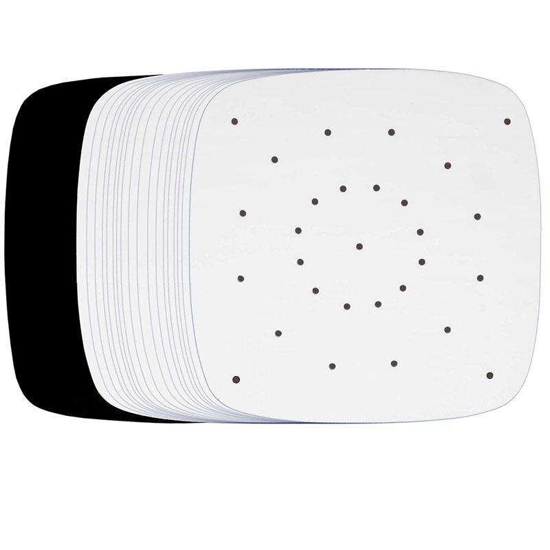 100 Sheets Baking Oil Paper With Hole Air Fryer Square Baking Paper Bun Cake Paper Saucer Baking Accessories Baking Kitchen Tool: 8 inch