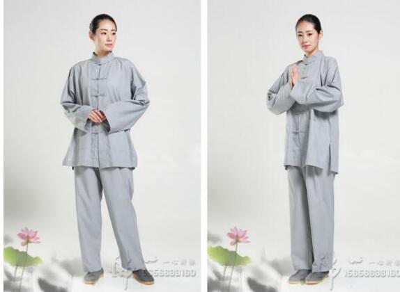 Unisex Zen Buddhist Robe Lay Monk Meditation Gown Monk Training Uniform Suit ung fu Cassock Clothes Abbot Bonze Costumes: color2 / XL
