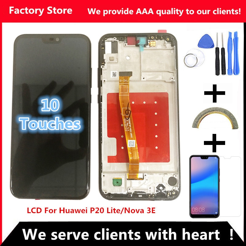 2280*1080 AAA LCD With Frame For HUAWEI P20 Lite Lcd Display Screen For HUAWEI P20 Lite ANE-LX1 ANE-LX3 Nova 3e