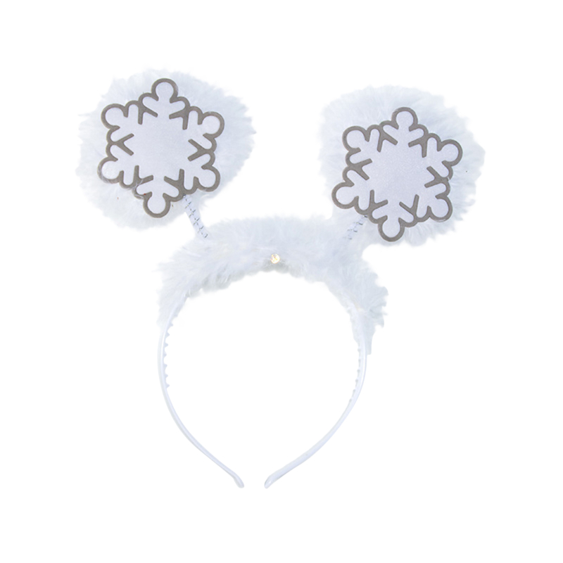 Reindeer Antler Hair Hoops Christmas Kids Headband Headwears For Children Christmas Costume Party Year: White snowflakes 6
