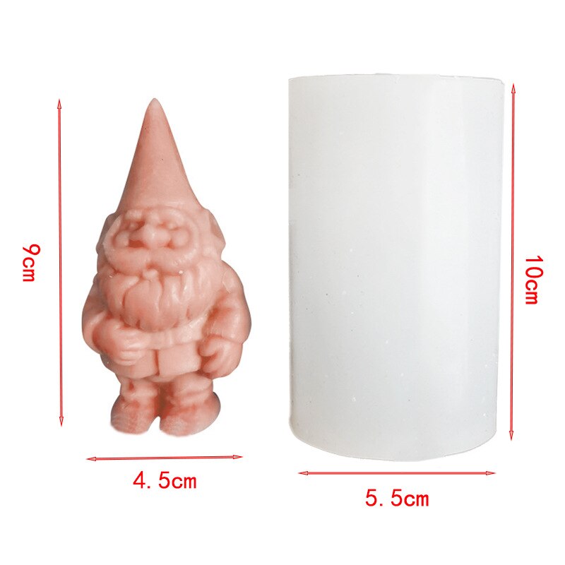 Santa Aromatherapie Kaars Mold Kerst Diy Cake Bakken Gips Silicone Mold 3d Siliconen Mal Voor Kaars Maken Hars Mallen: Licht Bruin
