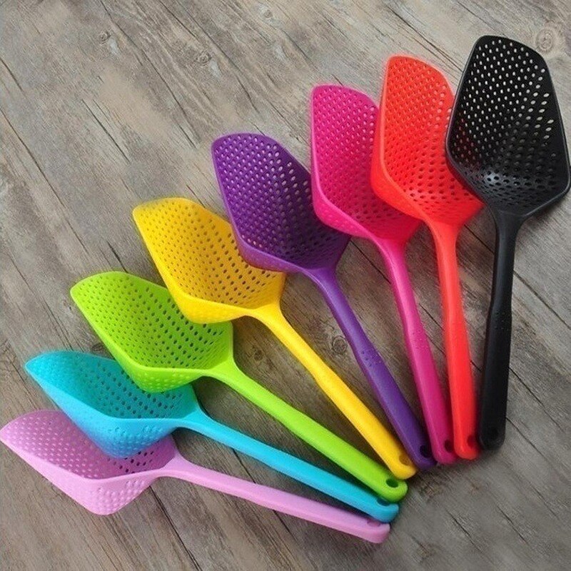 Palas de cocina creativas, colador de alimentos, cuchara de nailon, utensilios de drenaje, colador grande, filtro para sopa, accesorios de cocina para el hogar