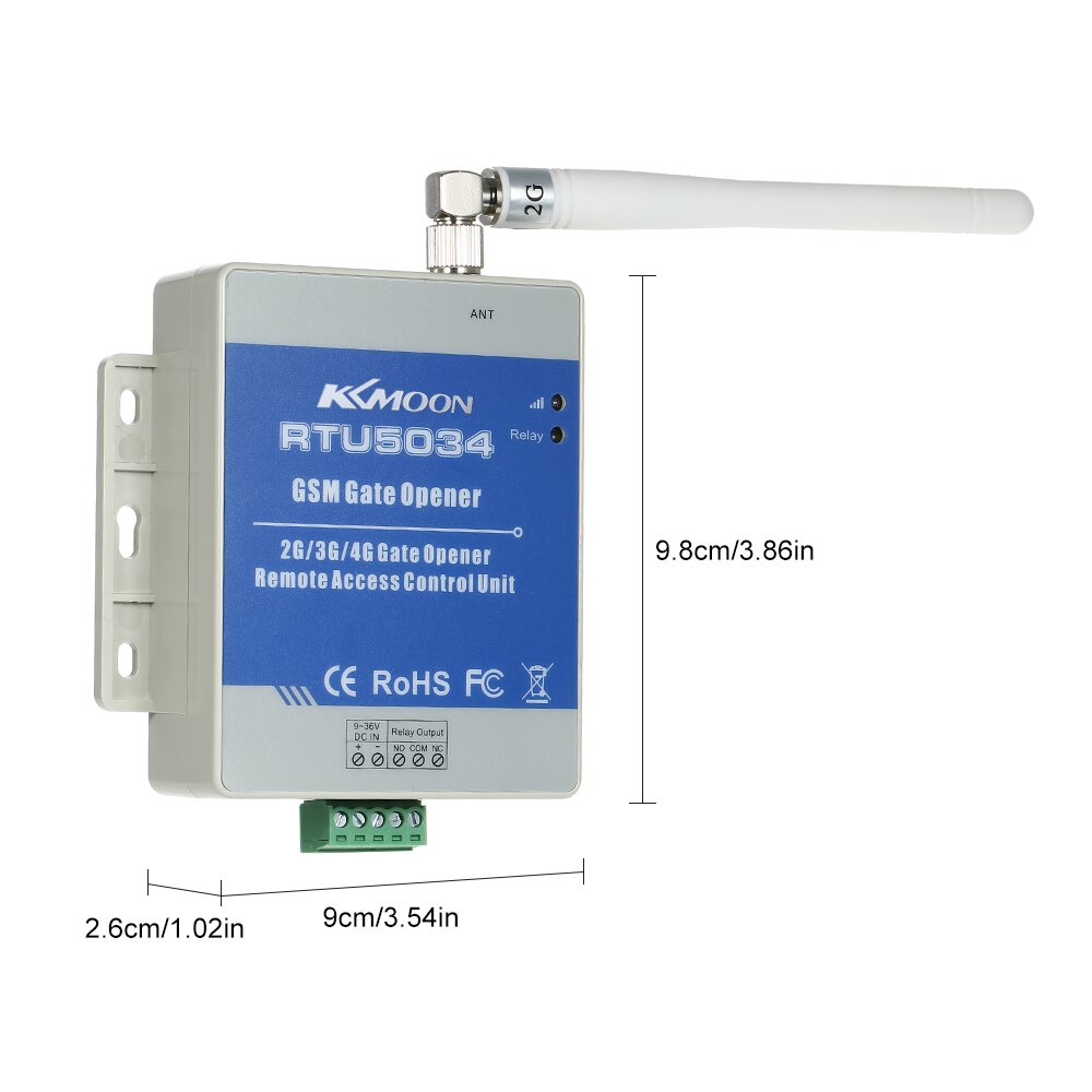 KKmoon®GSM puerta abridor remoto relé interruptor libre llamada SMS soporte de comando 850/900/1800/1900MHz