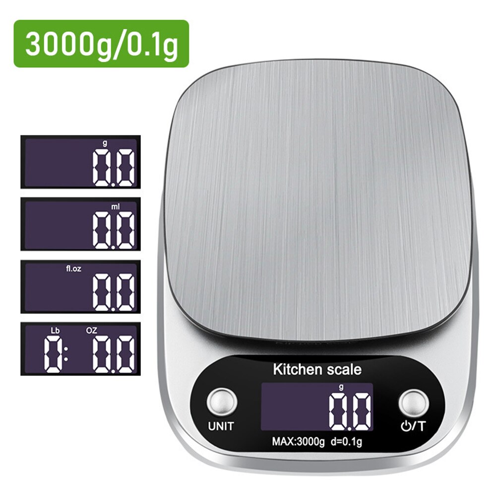 0.1/1/2/3kg Household Kitchen Electronic Scales Fruit Small Weighing Precision1g LCD Precision Scale Gram Electronic Scale: 3000g