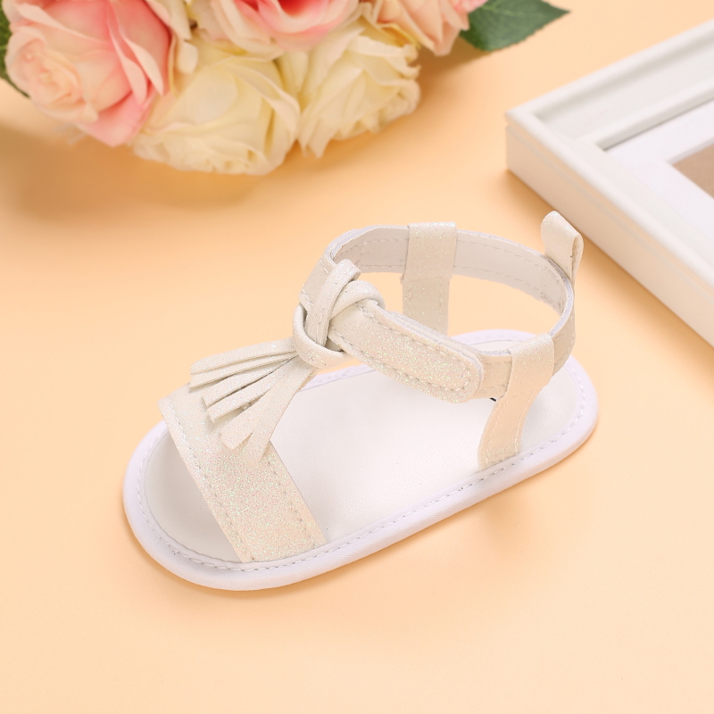 Baby Girl Sandal Neonatal Summer Sandal Leather Tassel With Bow Baby Toddler Sandal Cloth Sole Prewalker