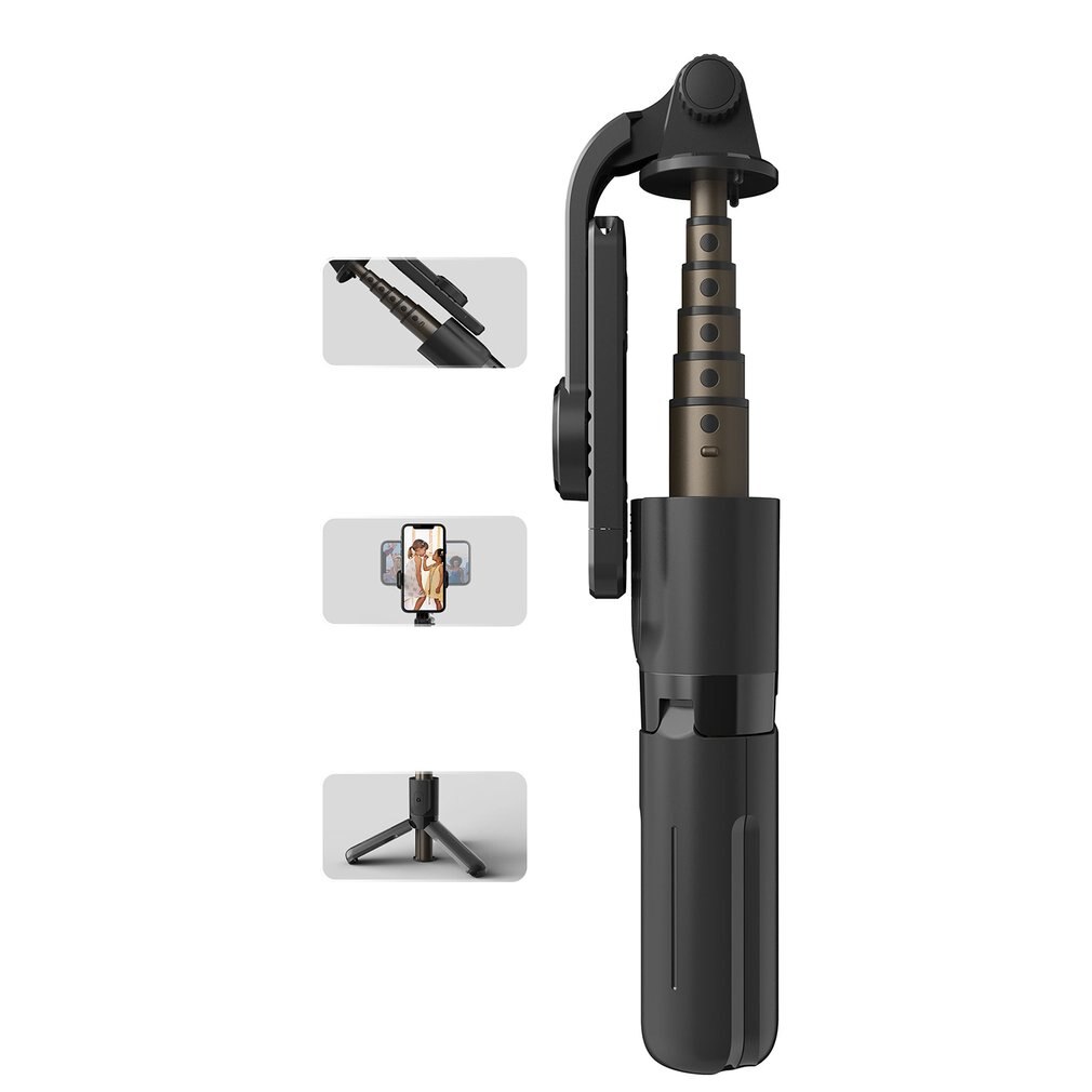 L10 selfie-sticks aus aluminiumlegierung mit kabelloser fernbedienung, sechsteiliger, teleskopierbarer mini-selfie-stick mit live-unterstützung