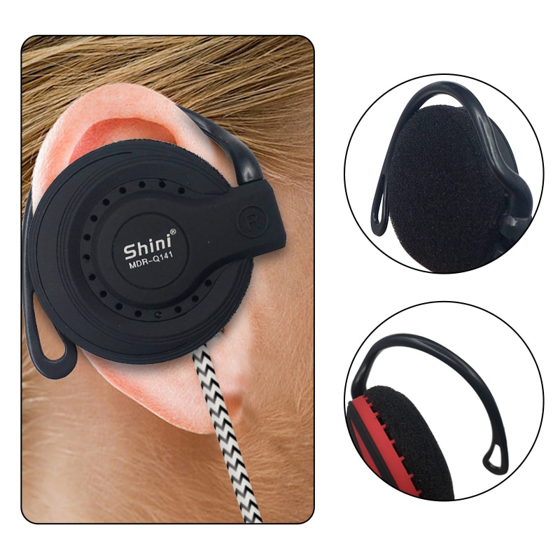 Shini Q141 Sport Koptelefoon Muziek bas Oordopjes Running Stereo Hoofdtelefoon Oorhaak Headset Handsfree Voor iPhone/Samsung