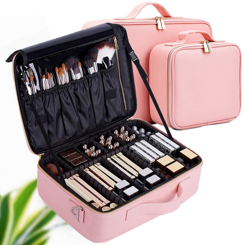 LHLYSGS PU Wasserdichte Kosmetische fallen Koffer Multi-stöckige Große Professionelle machen-hoch Tasche Frauen Schönheit Veranstalter Kosmetik Tasche