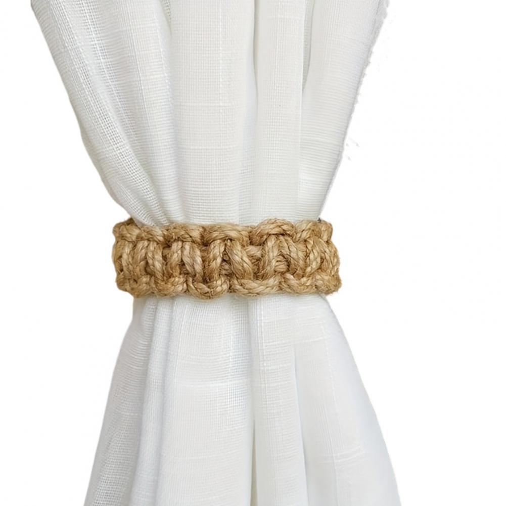Corbatas trenzadas de cuerda de cáñamo, corbatas de cortina trenzadas de yute, corbatas de estilo clásico, decoración del hogar para cortinas