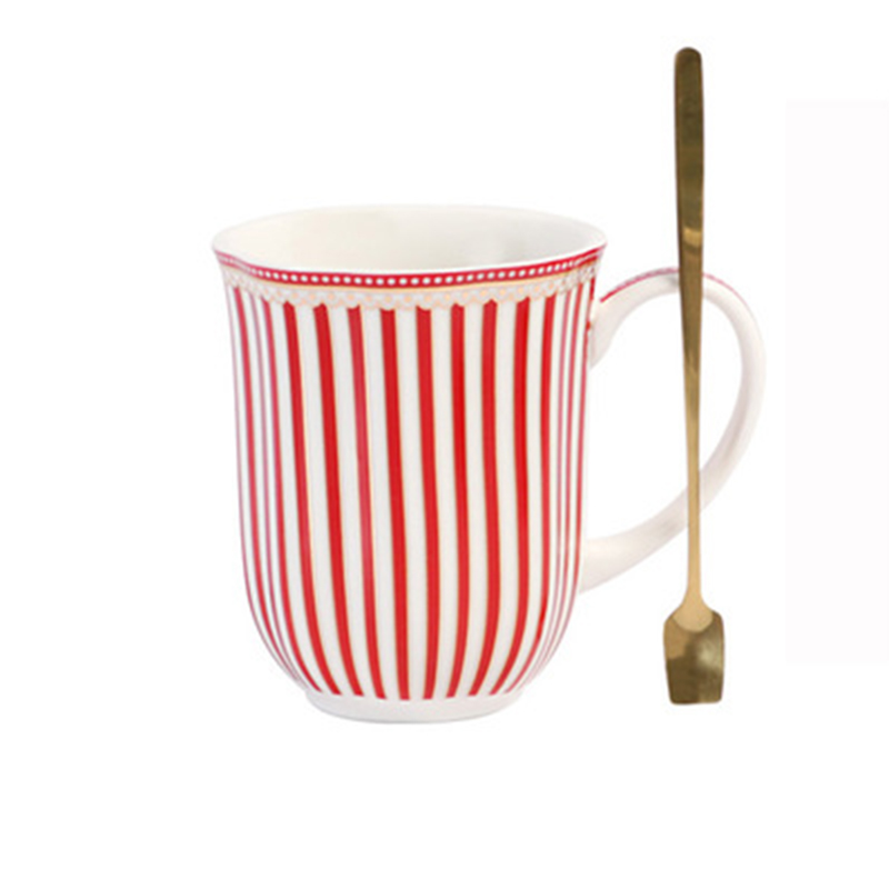 European Ceramic Coffee Cup and Saucer Set Home English Afternoon Tea Cup Office Flower Tea Cup Ceramic Tea Set Cup and Saucer: d