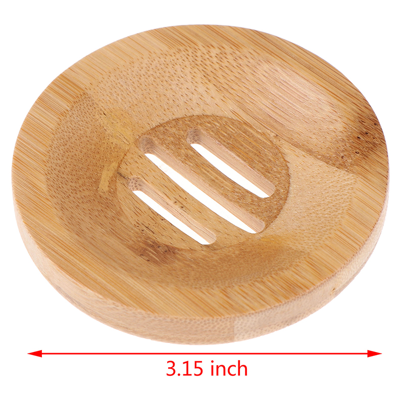 Naturlig træ bambus sæbe fad sæbe bakke holder opbevaring sæbe rack plade boks beholder til bad brusebad plade badeværelse: N1