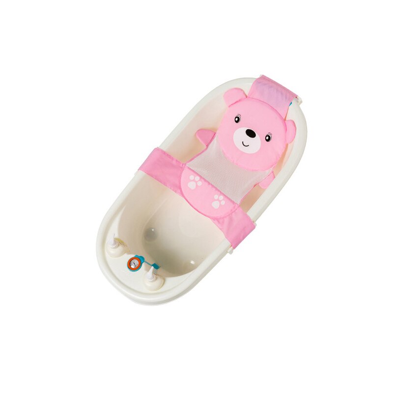 Baignoire de douche pour bébé réglable 0-2 ans dessin animé baignoire de bain bébé filet de bain sécurité siège Support pour bébé showe: pink