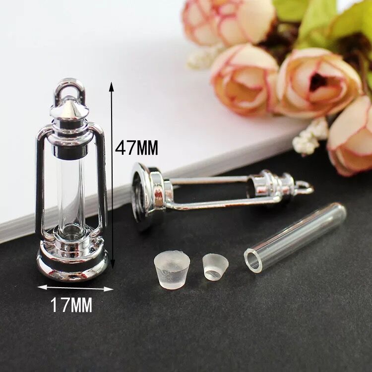 5 stücke Glas Fläschchen Anhänger Medaillon parfüm öl flasche Reize Kupfer Container wünschen Flasche Charme Name Auf Reis Kunst Schmuck
