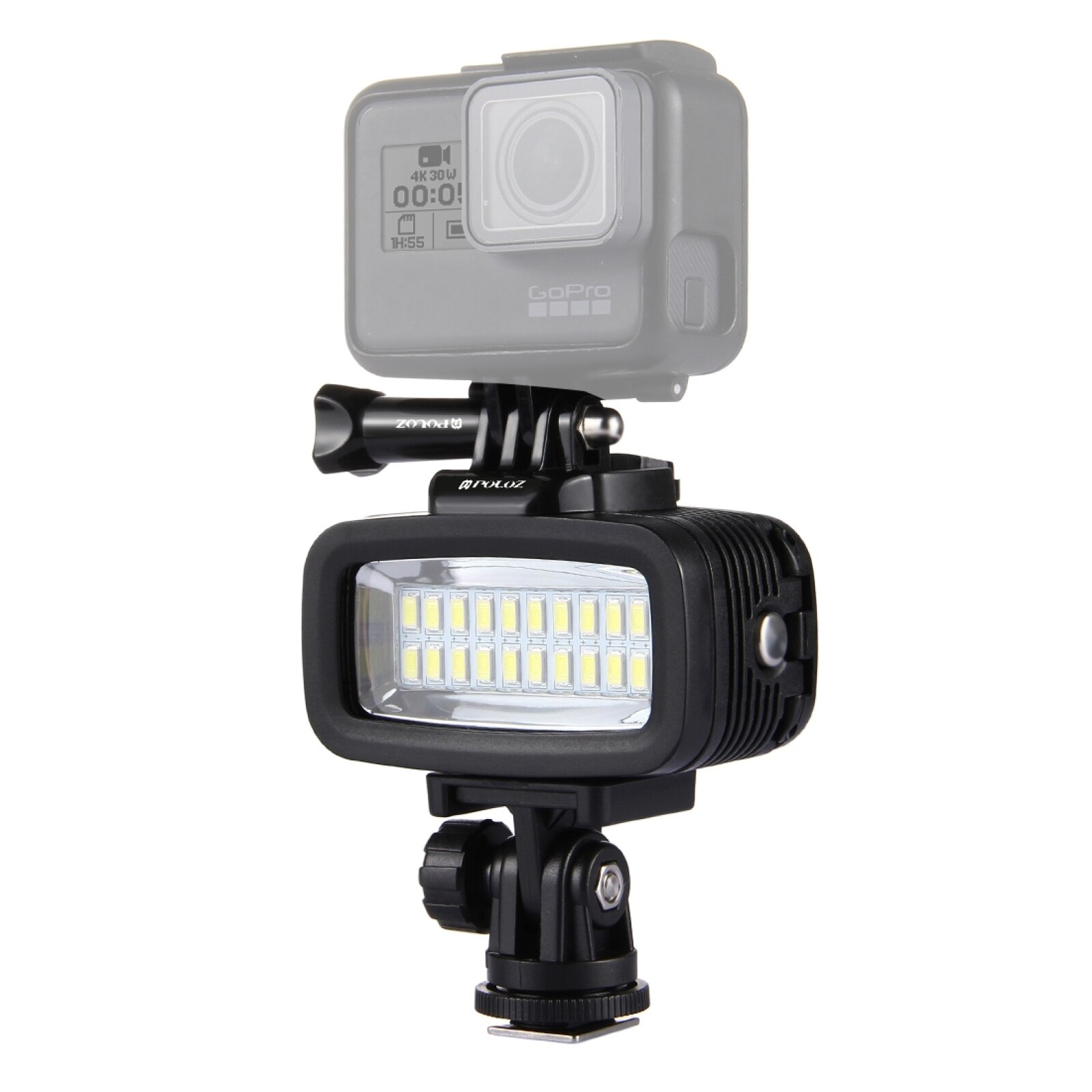 PULUZ 20 LEDs 40m impermeabile IPX8 Studio Light Kit Video e foto per GoPro/ Xiaoyi e altre Action cam luce subacquea