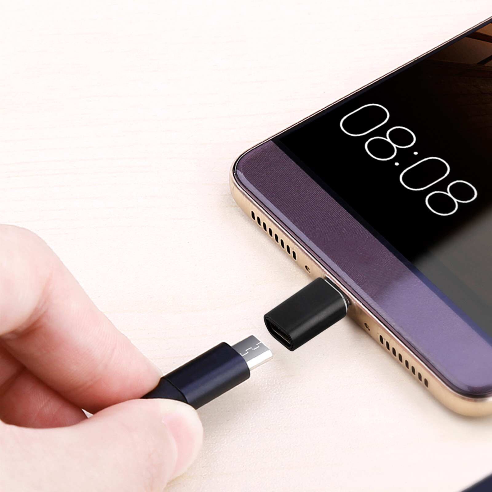 Adapters Cellphone Adapter Adapter Type-C Iphone Android Adapter Abs USB-C Micro Usb Zwart Aangenaam Type-C apple Adapter