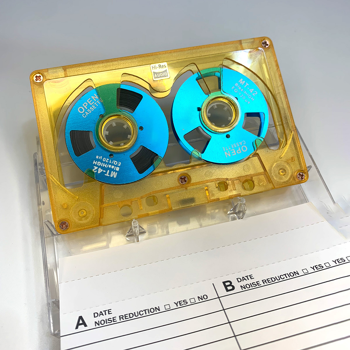 Retro Blank Audio Tape Type Handmade Audio Cassette Reel to Reel Cassette 50 Min Double-Sided Metal Reel for Walkman Recording: Khaki