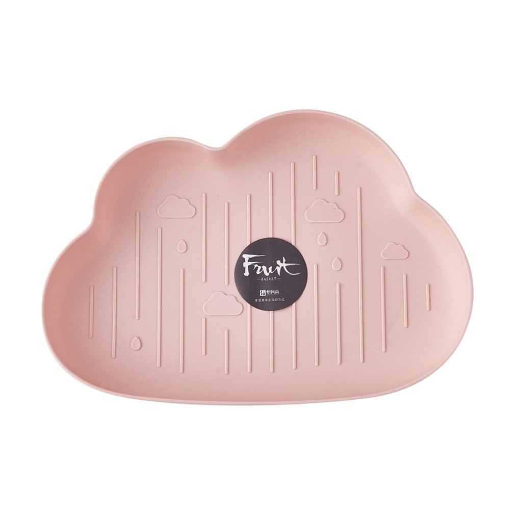 Lazy Snack Tray Strawberry Shape Fruit Food Tray Candy Cute Plate Snack Dish Fruit Food Plate Household Plastic Plate for Home: Grey